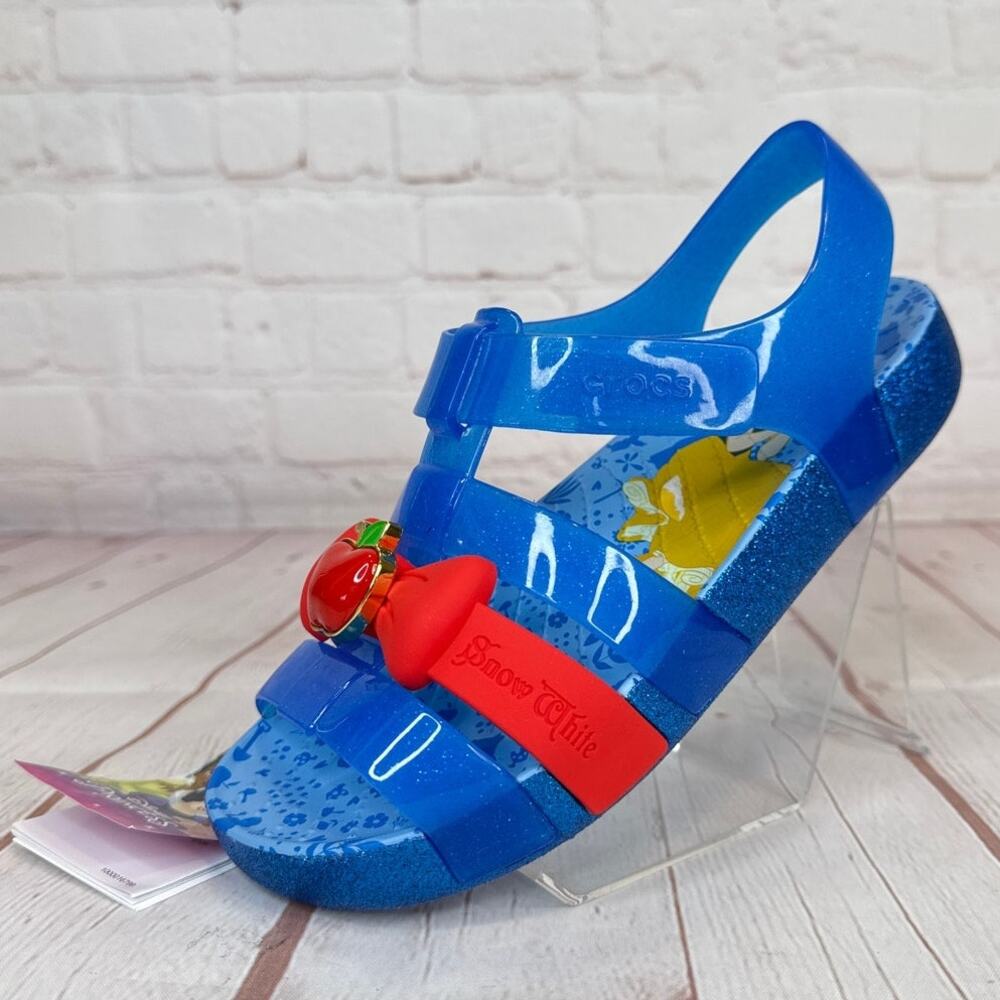 Crocs Disney Snow White Isabella Bright Cobalt Sandals Kids Size J3 209676-4JL - Picture 3 of 10